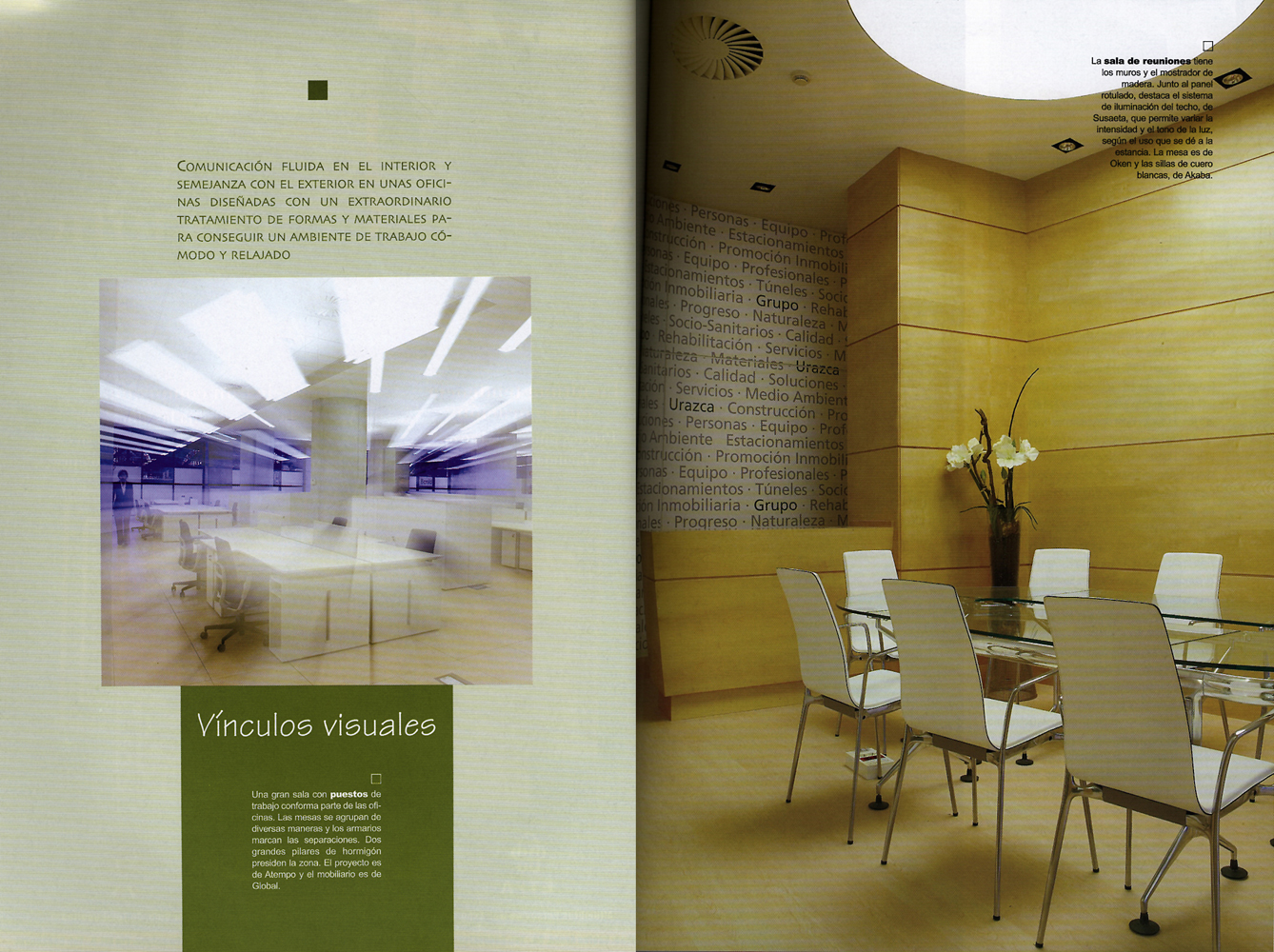 Diseño de oficinas en "ESPACIOS" Guía de interiorismo País Vasco