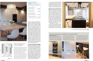Decoracion de cocina de casa por diseñada por Sube Susaeta Interiorismo Bilbao, en la revista Interiores