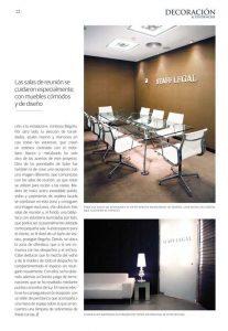 Revista Decoración & Tendencias: Sube Susaeta Interiorismo "Saber hacer". Artículo sobre el interiorismo de despacho de abogados en Bilbao. Diseño interior salas de reunion