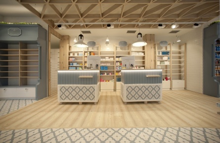 Sube Interiorismo Bilbao diseño interior de farmacia Zarautz Gipuzkoa